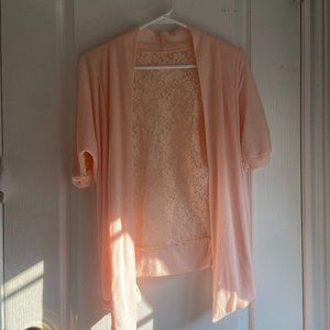 Lace Pink Back Cardigan